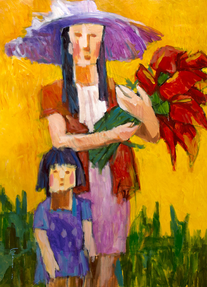 Woman with Red Anthuriums, 68